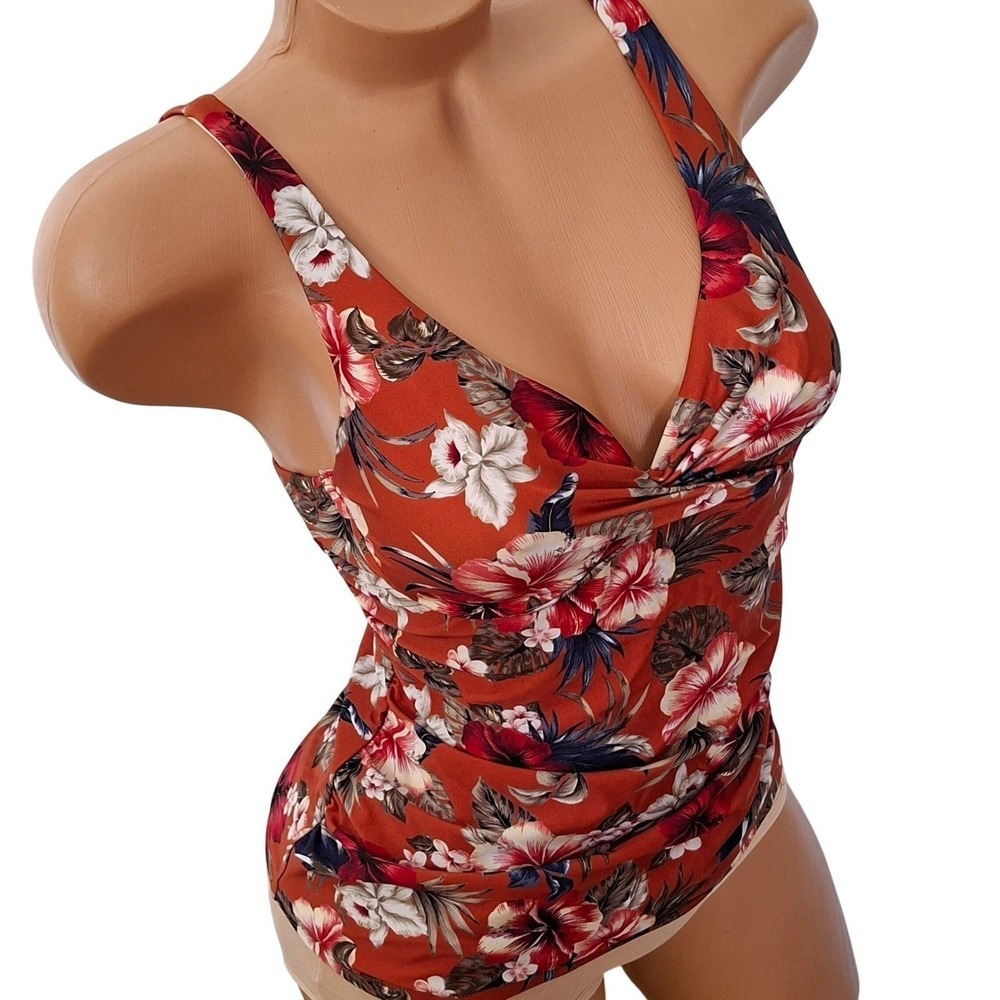 Tahiti Swim Tankini Size 4-6 Swimwear Floral Tropical womens Swimsuit excellent